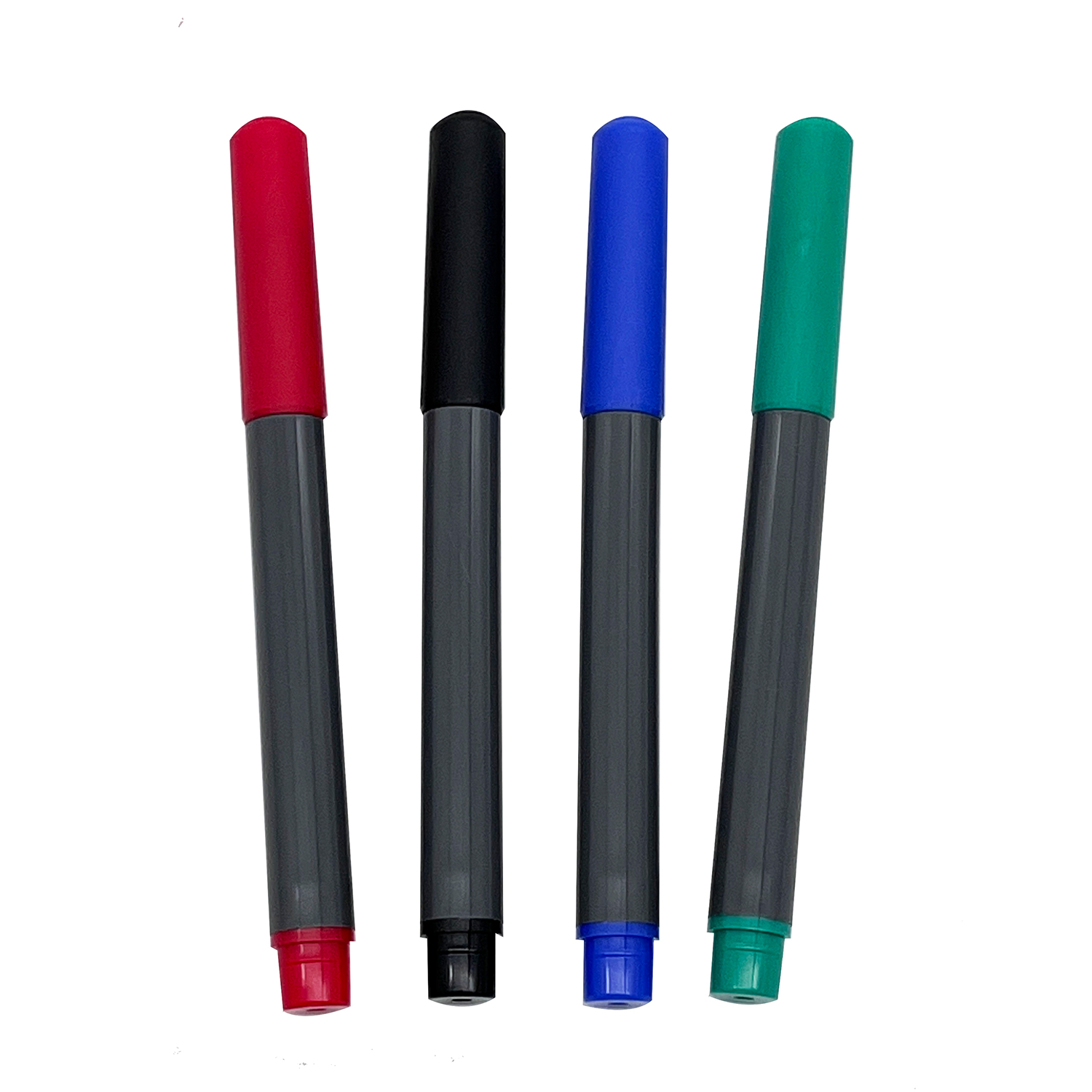 Wholesale customized 4 colors high quality non-removable plastic permanent marker pen oblique brush tip marker pen set